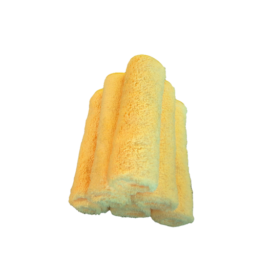 Yellow Premium Knitted Microfibre TOWEL- 30 PACK