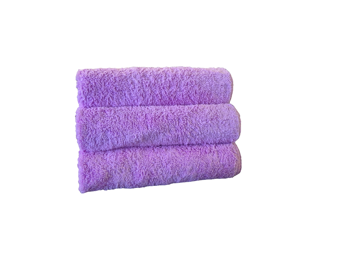 Purple Premium Knitted Microfibre TOWEL- 30 PACK