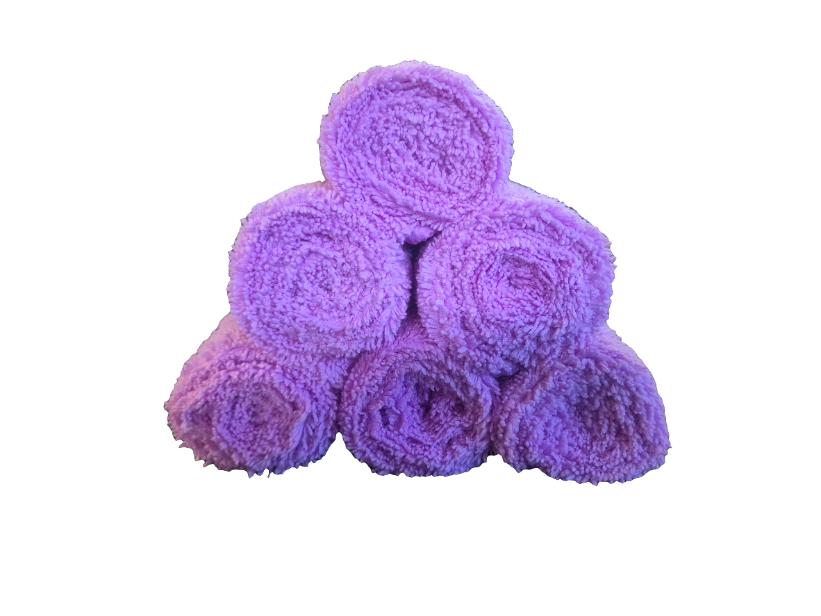 Purple Premium Knitted Microfibre TOWEL- 30 PACK