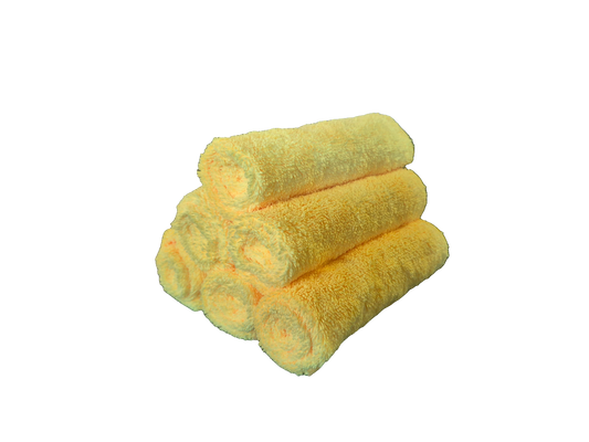 Yellow Premium Knitted Microfibre TOWEL- 30 PACK
